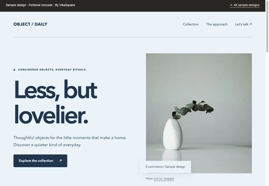 OBJECT / DAILY E-commerce sample website preview