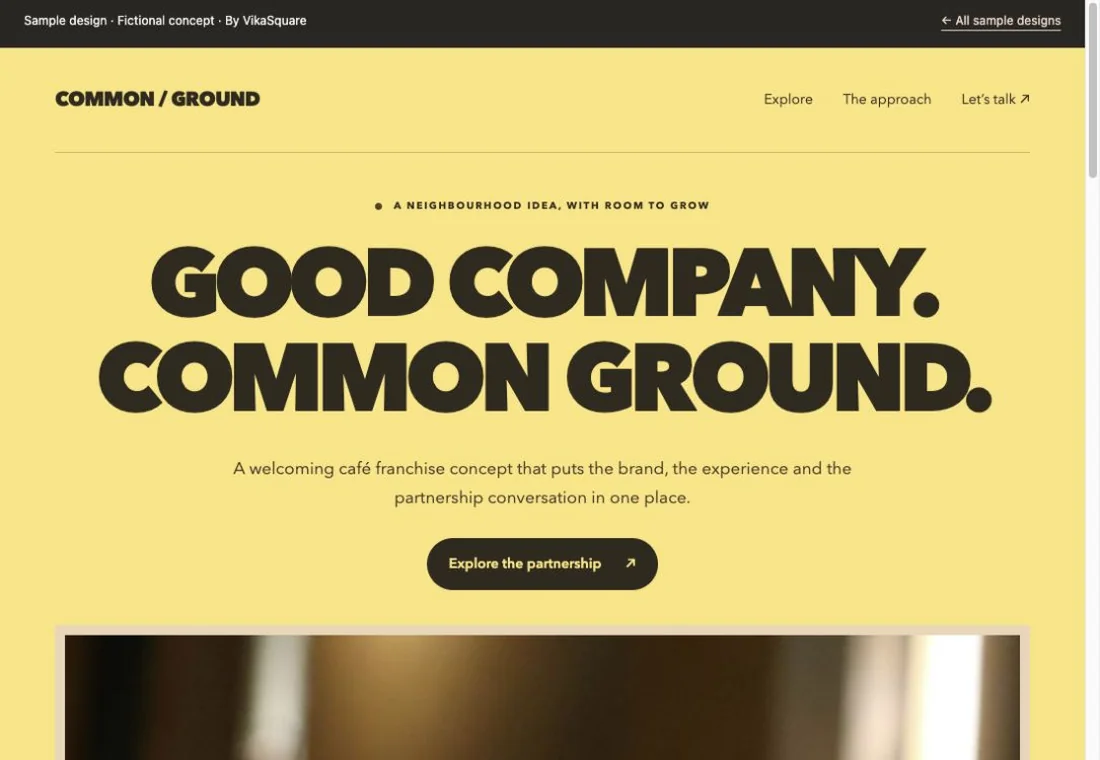 COMMON / GROUND Franchise sample website preview